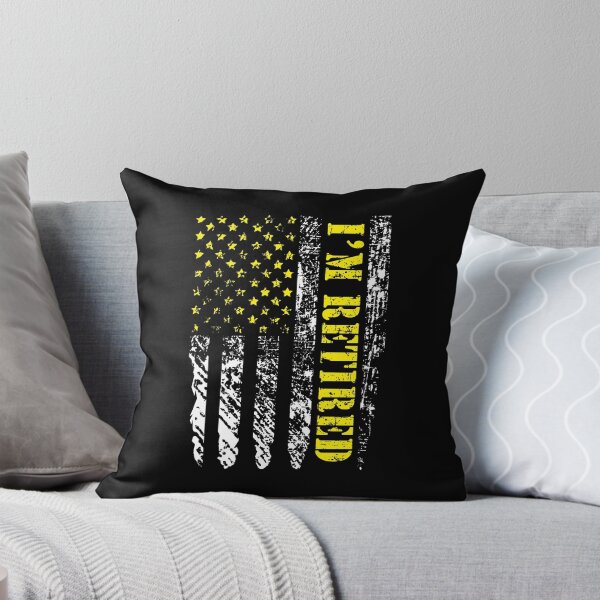 Item preview, I'm Retired - Funny Retirement Legend with American Flag with Yellow text designed and sold by Mfk Clothes.