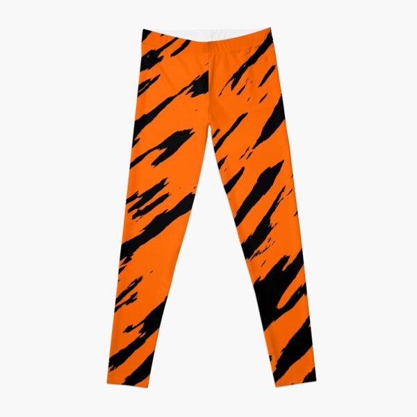 Disover Tiger Print Bengal, Orange Black Animal Pattern | Leggings