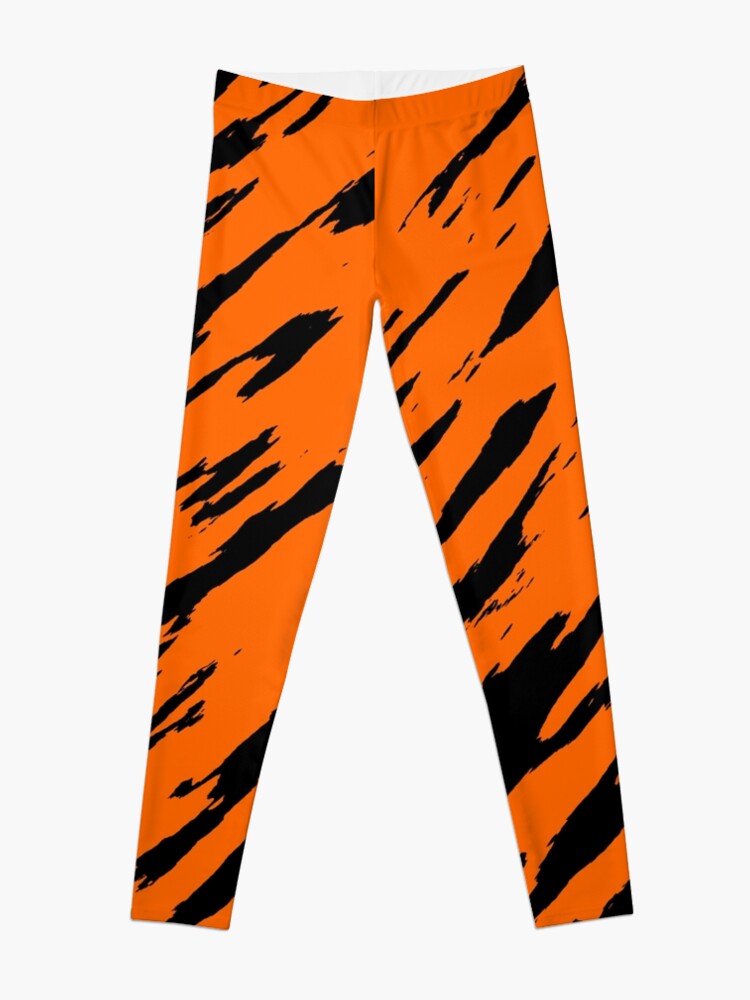 Disover Tiger Print Bengal, Orange Black Animal Pattern | Leggings