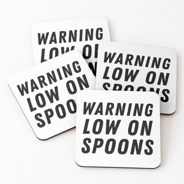 Item preview, Warning Low On Spoons - Black designed and sold by MOREDANKMEMES.