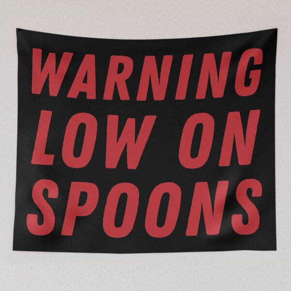 Item preview, Warning Low On Spoons - Red designed and sold by MOREDANKMEMES.