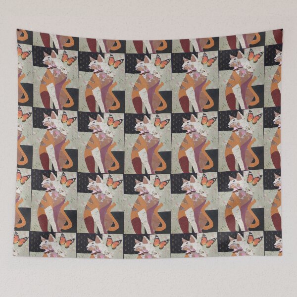 Item preview, Pretty Collage Cat and butterfly  designed and sold by Laura Crean.