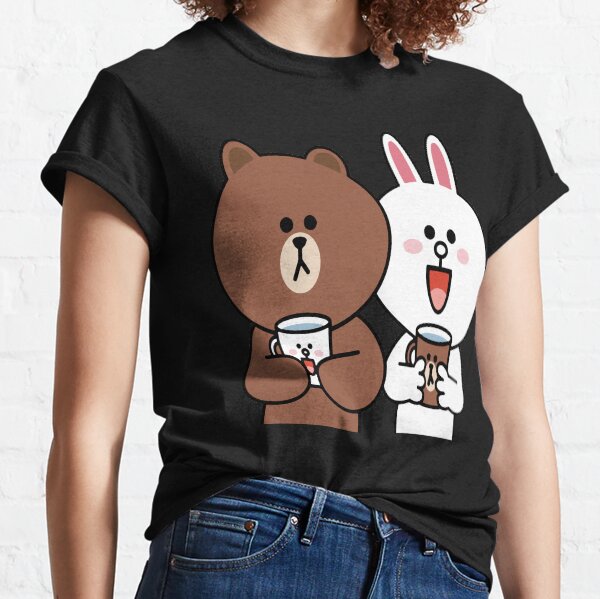Lindo oso pardo cony conejito conejo amantes Camiseta clásica