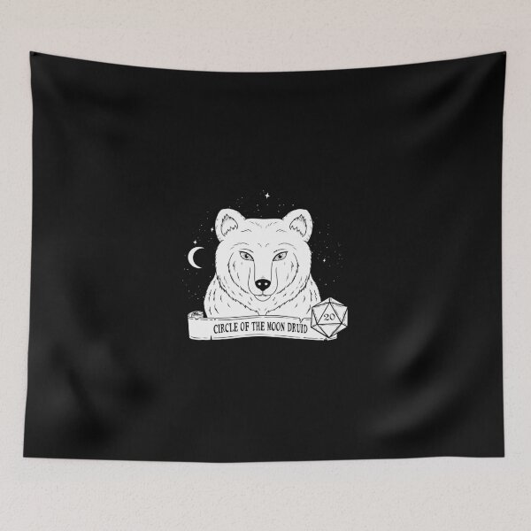 Item preview, Circle of the Moon Druid Bear - on black designed and sold by Elvish-Emporium.