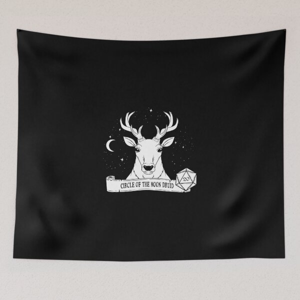 Item preview, Circle of the Moon Druid Giant Elk - on black designed and sold by Elvish-Emporium.
