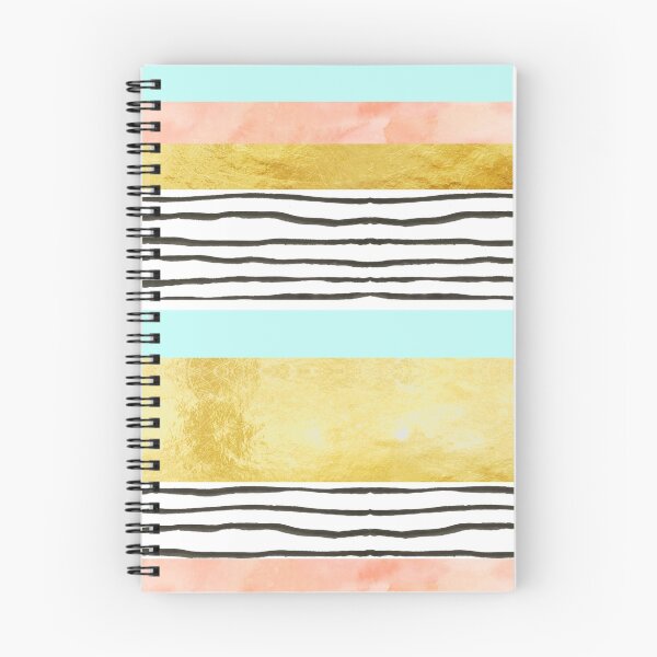 Item preview, Coral aqua blue gold abstract watercolor pattern designed and sold by dreamingmind.