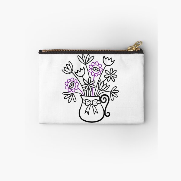 Item preview, Flower Vase and Bow with Eleven Flower Bouquet (black and purple) designed and sold by wariana.