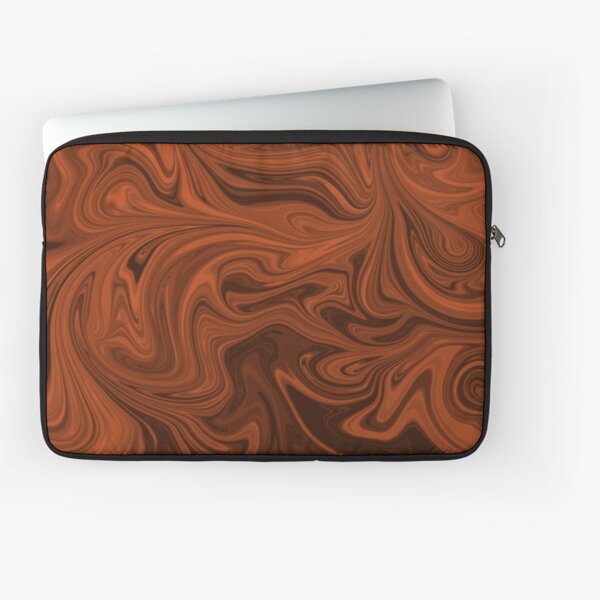 Burnt Orange Swirl Fluid Art Design Laptop Sleeve
