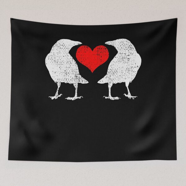 Item preview, Crow Heart Valentines Day designed and sold by 4tomic.