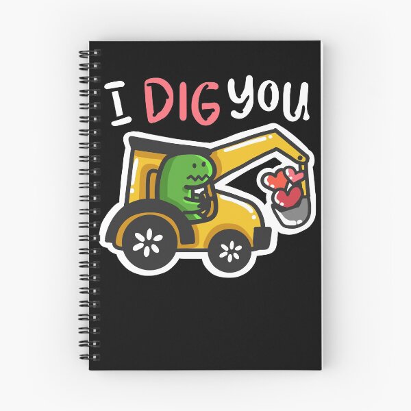 Item preview, Excavator Dino Valentines Day designed and sold by 4tomic.