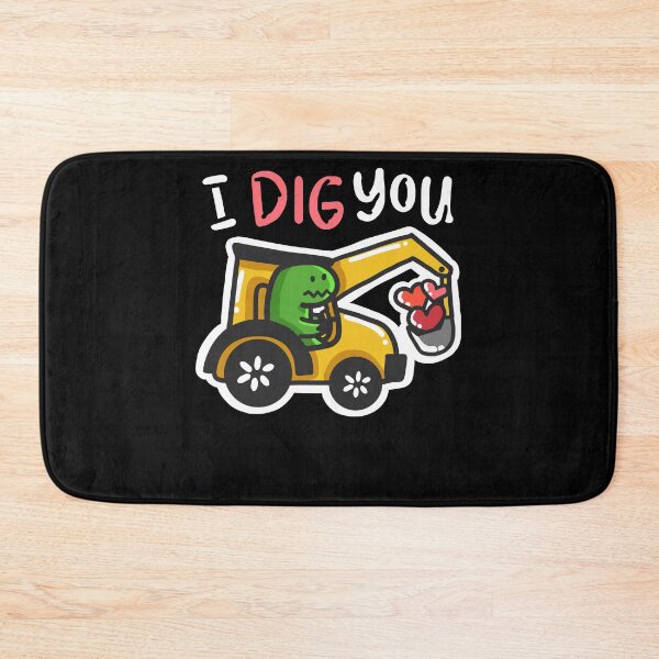 Item preview, Excavator Dino Valentines Day designed and sold by 4tomic.