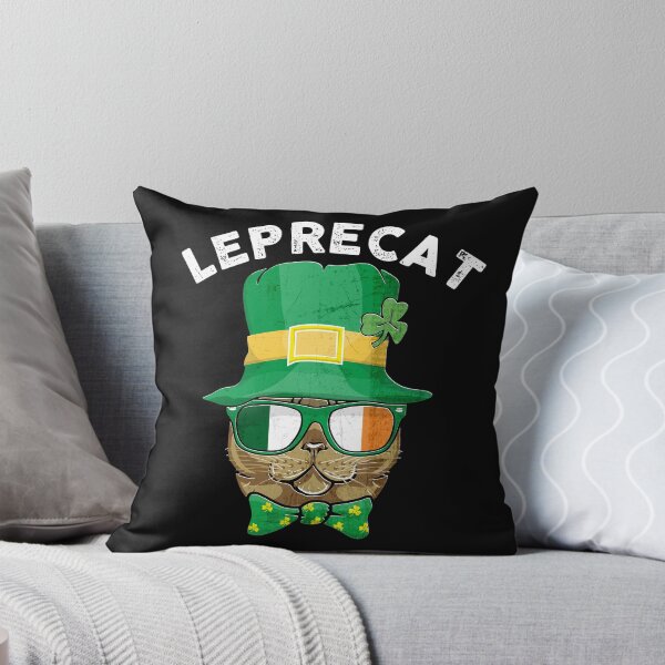 Item preview, Leprecat Cat Leprechaun St Patricks's Day Kitten in Green Hat Shamrock Leaf and Ireland Flag Sunglasses  designed and sold by alenaz.