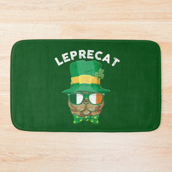 Item preview, Leprecat Cat Leprechaun St Patricks's Day Kitten in Green Hat Shamrock Leaf and Ireland Flag Sunglasses  designed and sold by alenaz.