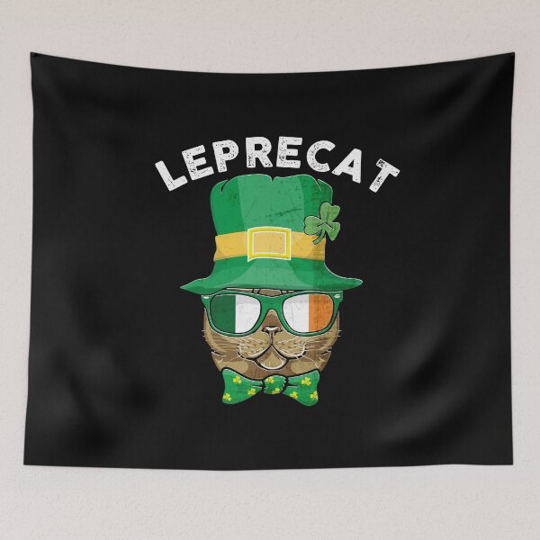 Item preview, Leprecat Cat Leprechaun St Patricks's Day Kitten in Green Hat Shamrock Leaf and Ireland Flag Sunglasses  designed and sold by alenaz.