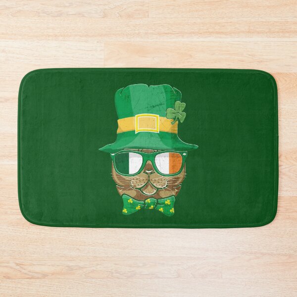 Item preview, Saint Catricks funny Cat Leprechaun St Patricks's Day Ireland flag sunglasses and green bow tai  designed and sold by alenaz.
