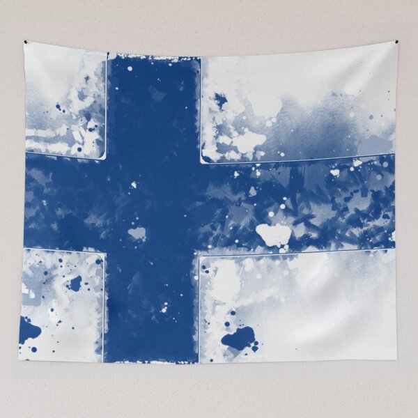 Item preview, Finland Grunge Flag designed and sold by HomeLivingCo.
