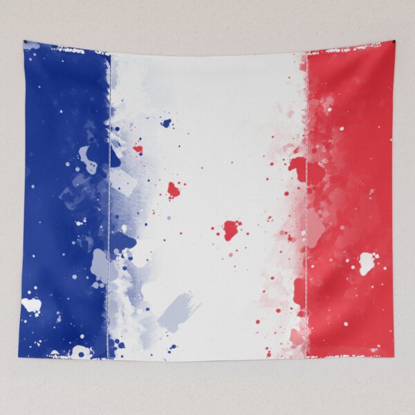 Item preview, France Grunge Flag designed and sold by HomeLivingCo.