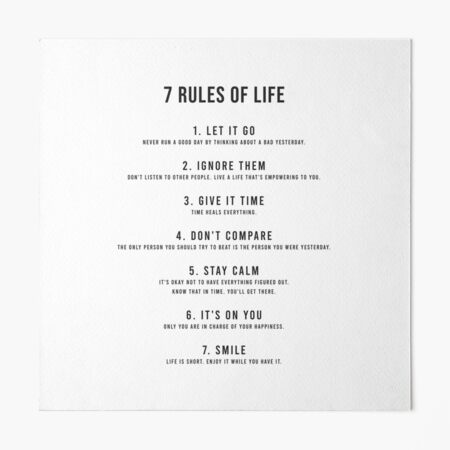 Quotes About Life 7 Rules of Life Poster Popular Printables 