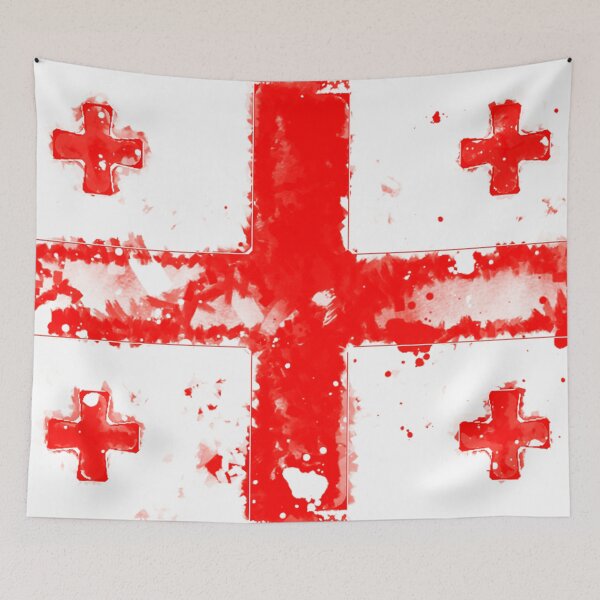 Item preview, Georgia Grunge Flag designed and sold by HomeLivingCo.