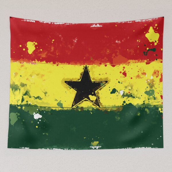 Artikelvorschau, Ghana Grunge Flagge entworfen und verkauft von HomeLivingCo.