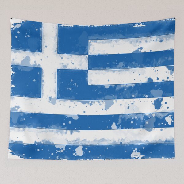 Item preview, Greece Grunge Flag designed and sold by HomeLivingCo.
