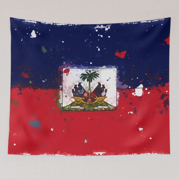 Artikelvorschau, Haiti Grunge Flagge entworfen und verkauft von HomeLivingCo.