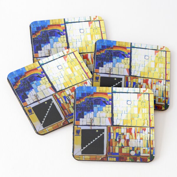 Item preview, Golden Mosaic Fabric Pattern designed and sold by NeonAbstracts.