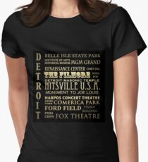 Detroit Michigan Famous Landmarks Women's Fitted T-Shirt