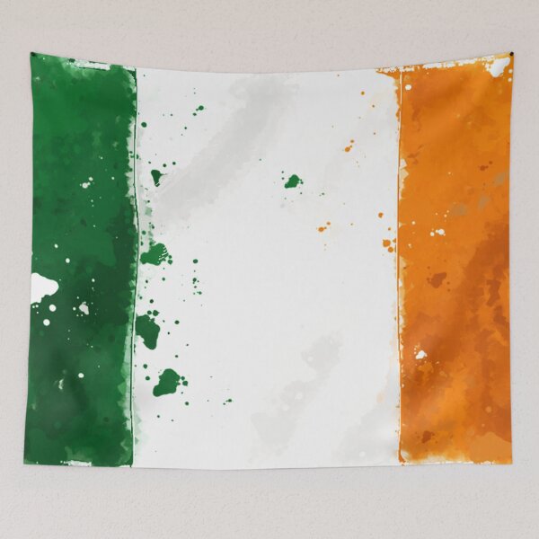 Item preview, Ireland Grunge Flag designed and sold by HomeLivingCo.