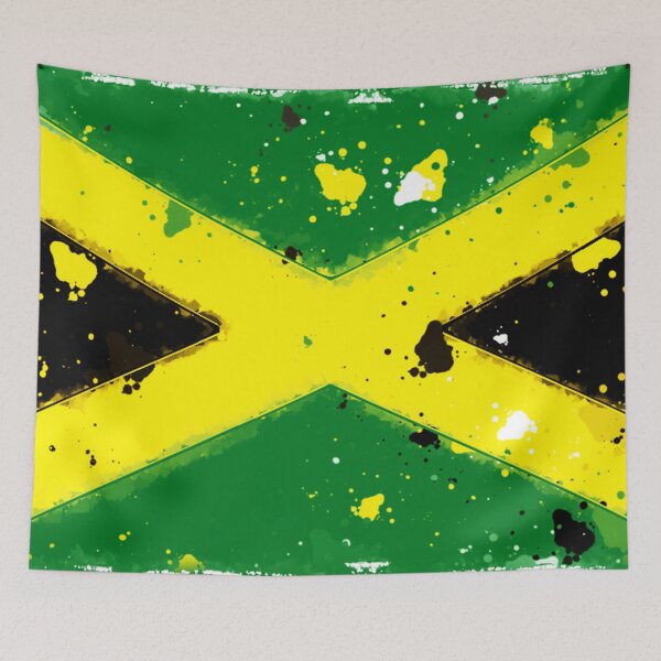 Item preview, Jamaica Grunge Flag designed and sold by HomeLivingCo.