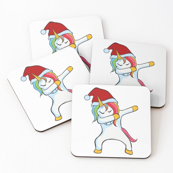 Item preview, Dabbing Unicorn With Christmas Hat designed and sold by artistraft.