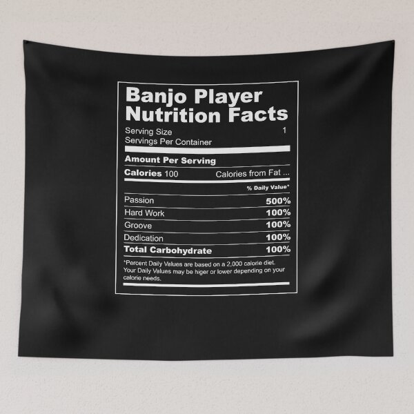 Item preview, Banjo Player Nutrition Facts designed and sold by Músico Ilustre.