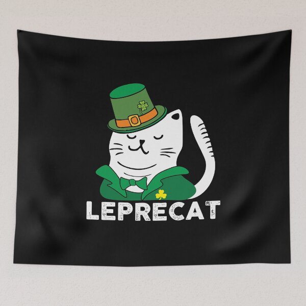 Item preview, Saint Patrick's Day cat leprechaun leprecat in green hat with lucky shamrock  designed and sold by alenaz.