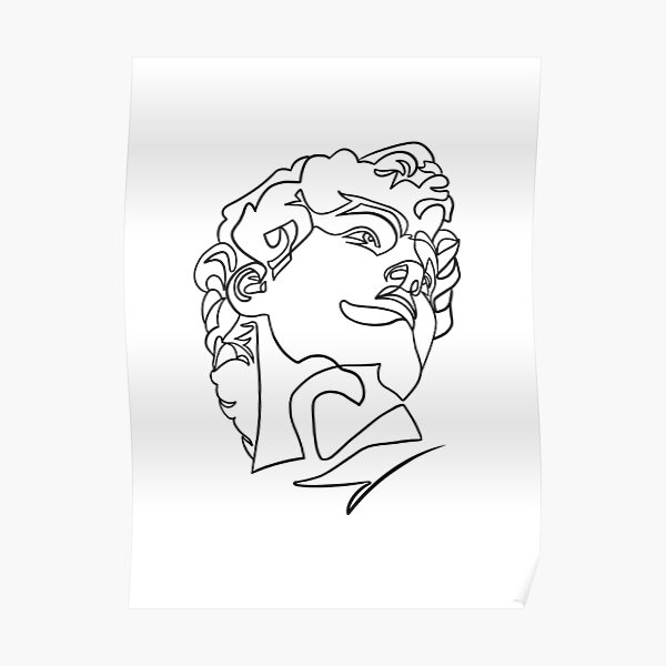 Michelangelo's Statue of David Line Art Poster