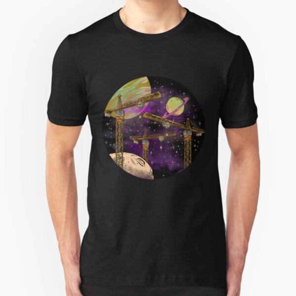 Space Crane Construction Slim Fit T-Shirt
