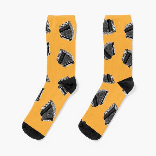 Button accordion on orange Socks