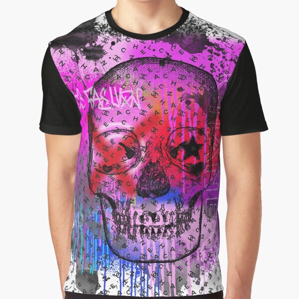 Be Fashion Splash Paint Skull Graphic T-Shirt