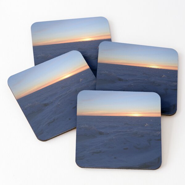 Item preview, Sunset in a winter blue sky over the snowy ice of the Baltic Sea designed and sold by yarvin13.
