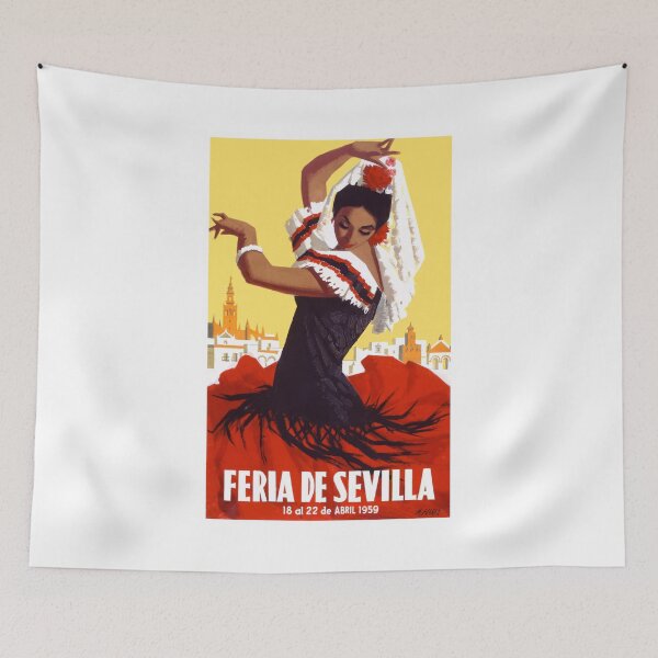 Item preview, Spain 1959 Seville April Fair Travel Poster designed and sold by retrographics.