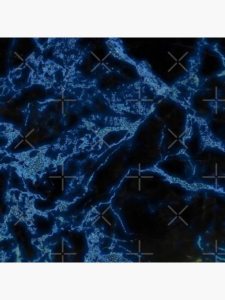 Classic Night Blue Marble with Glitter by MysticMarble