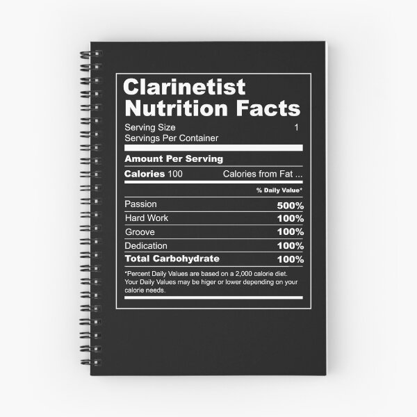 Item preview, Clarinetist Nutrition Facts designed and sold by Músico Ilustre.