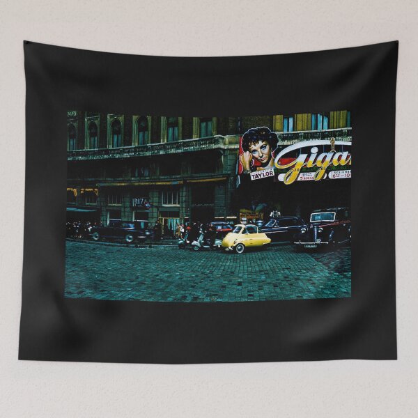 Item preview, Movie theater with Elizabeth Taylor marquee Europe vintage 1960s Color Photo designed and sold by simpson92.