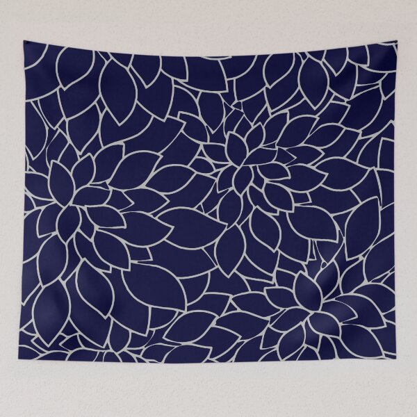 Item preview, Navy Blue Large Dahlia Flower Petals II designed and sold by rewstudio.