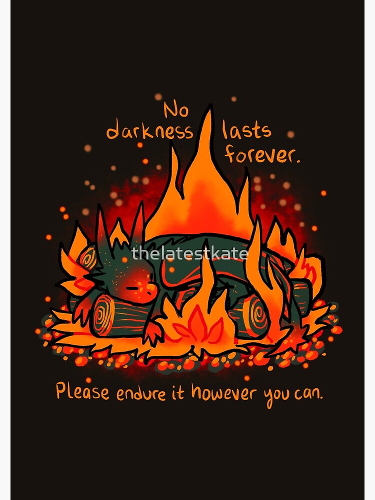 "No Darkness Lasts Forever" Campfire Dragon by thelatestkate