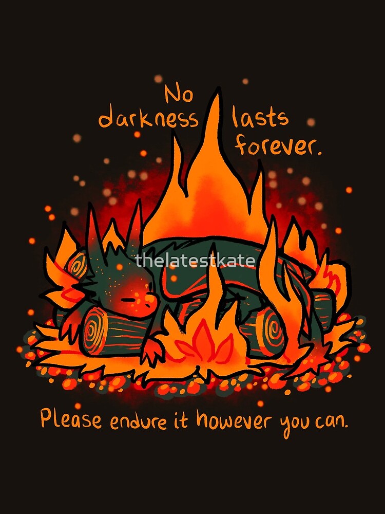 "No Darkness Lasts Forever" Campfire Dragon by thelatestkate