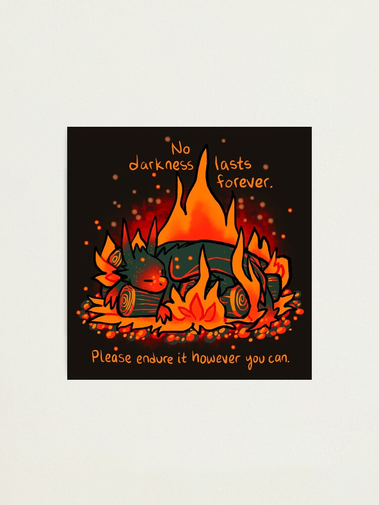Alternate view of "No Darkness Lasts Forever" Campfire Dragon Photographic Print