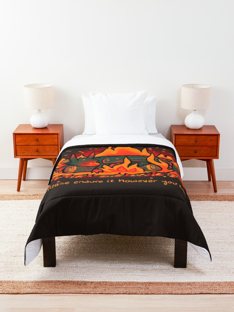 Alternate view of "No Darkness Lasts Forever" Campfire Dragon Comforter