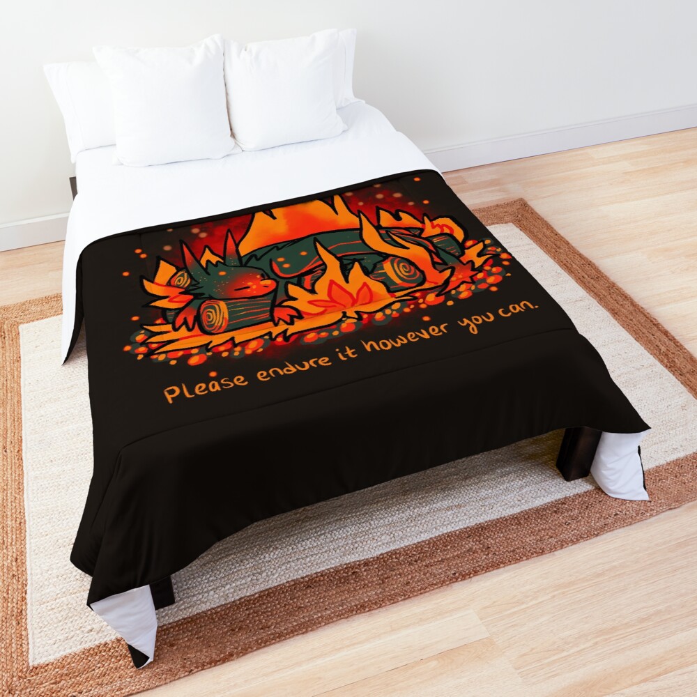 "No Darkness Lasts Forever" Campfire Dragon Comforter