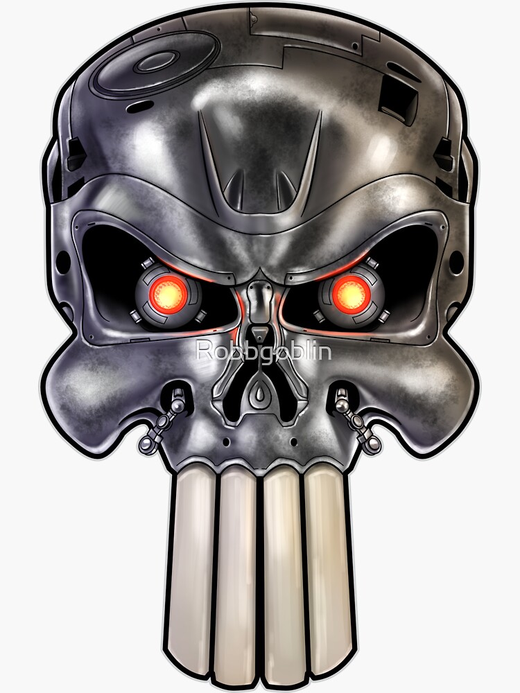 Thumbnail 3 of 3, Sticker, Punisherinator designed and sold by Robbgoblin.