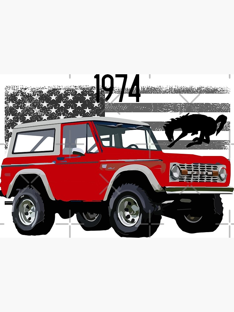 Disover 1974 Red Ford Bronco Canvas